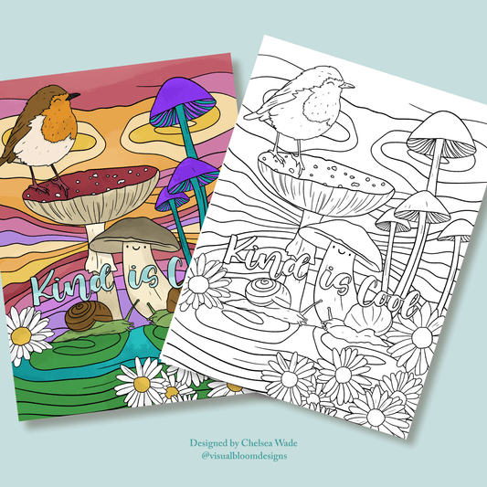 Colouring In Page: Groovy Skies