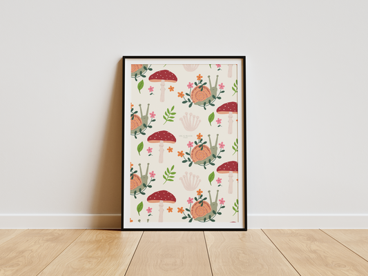 Whimsical Nature Pattern – Digital Wall Art