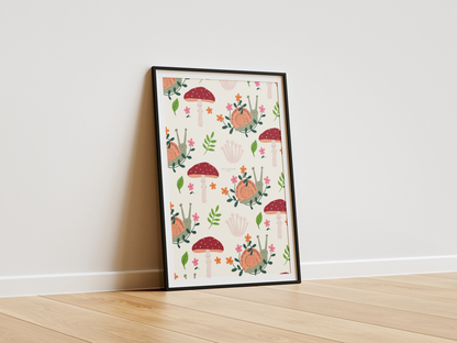 Whimsical Nature Pattern – Digital Wall Art